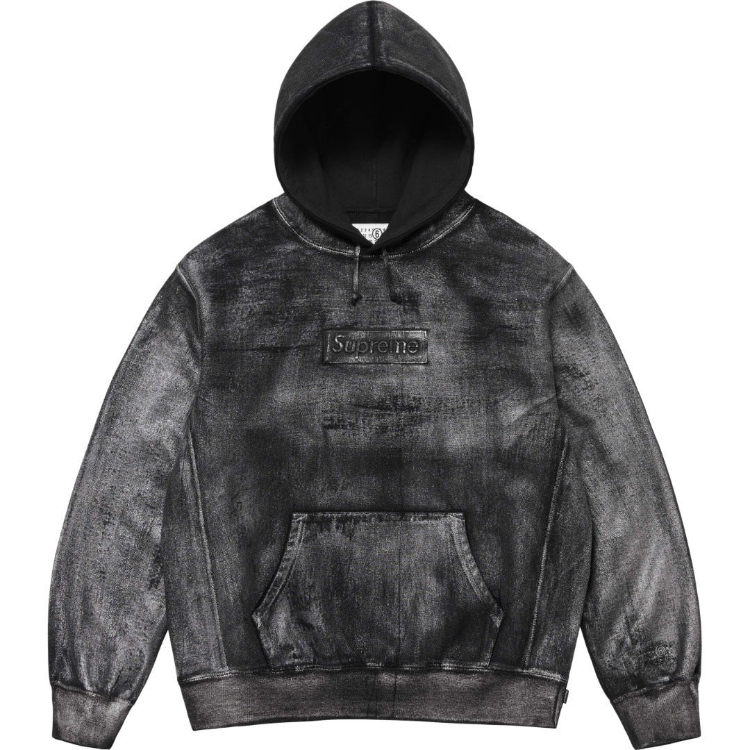 Supreme × MM6 Maison Margiela Washed BOX Logo Hoodie – Black