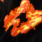 Denim Tears Black Oversized Tee With All Over Gradient Orange Flower Wreath Print