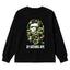 BAPE Style "BY BATHING APE" Camo Ape Head Long-Sleeve Tee - Black/Green