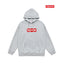Supreme × LV Monogram BOX Logo Hoodie – Grey