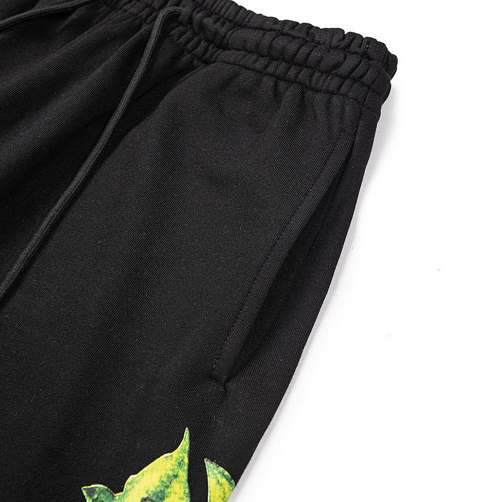 Denim Tears Black Floral Graphic Print Jogger Sweatpants