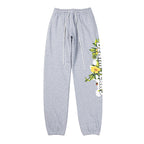 Denim Tears Grey Floral Letter Print Jogger Sweatpants