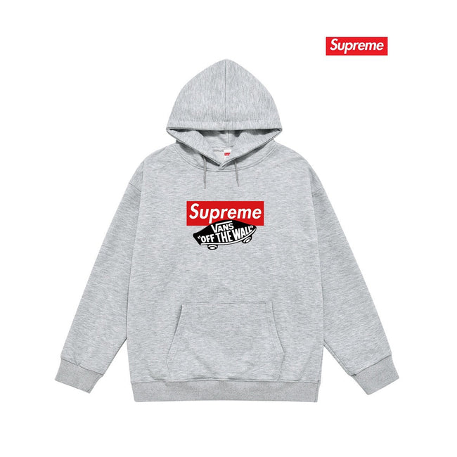 Supreme × Vans “Off The Wall” Hoodie – Grey Hover Image