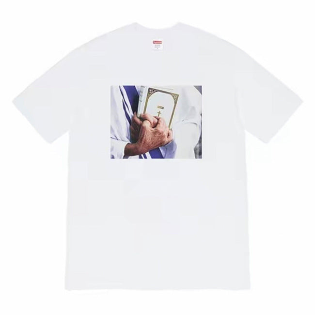 Supreme Bible Photo Graphic Tee – White Hover Image