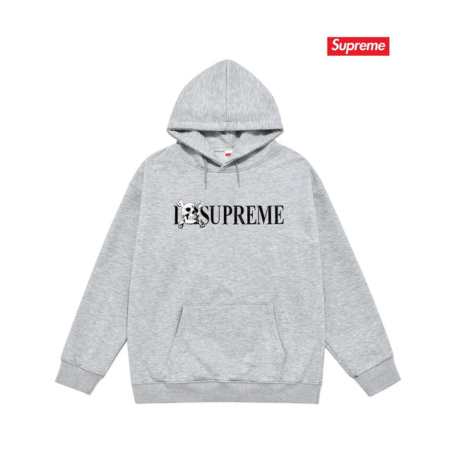 Supreme Skull Logo Hoodie – Grey Hover Image