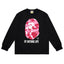 BAPE Style "BY BATHING APE" Camo Ape Head Long-Sleeve Tee - Black/Pink