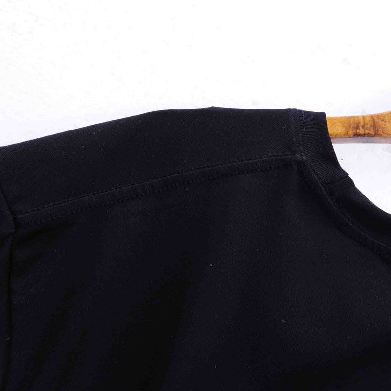Denim Tears Black Oversized Short Sleeve Tee with Gold Denim Tears Text Graphic