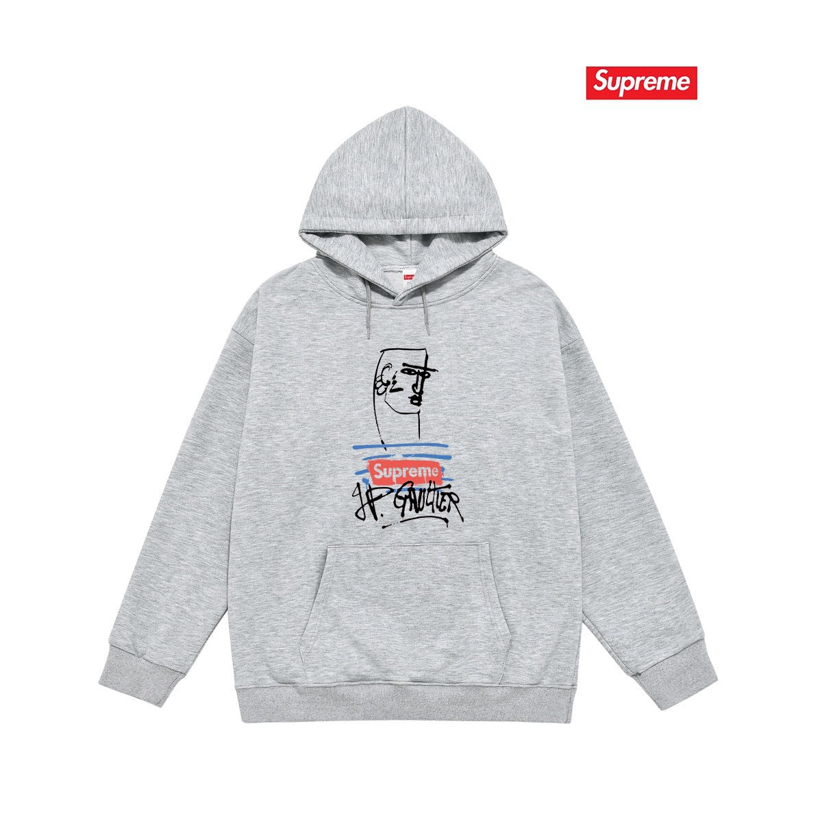 Supreme × Jean Paul Gaultier Hoodie – Grey