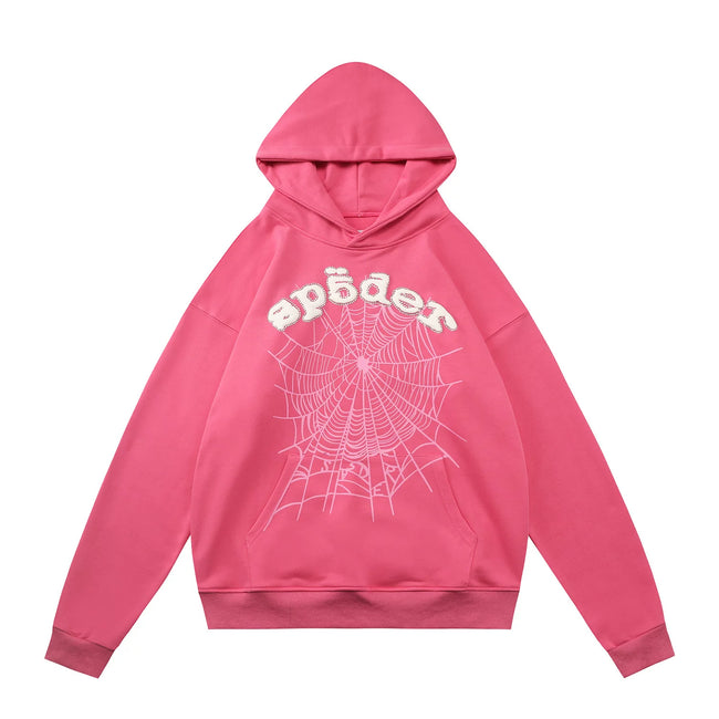 Sp5der foam printed 555 men's spider web hooded sports shirt Young Thub casual pants sports set (93) Hover Image