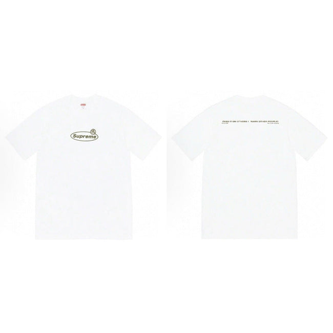 Supreme Oval Rose Logo Tee – White Hover Image