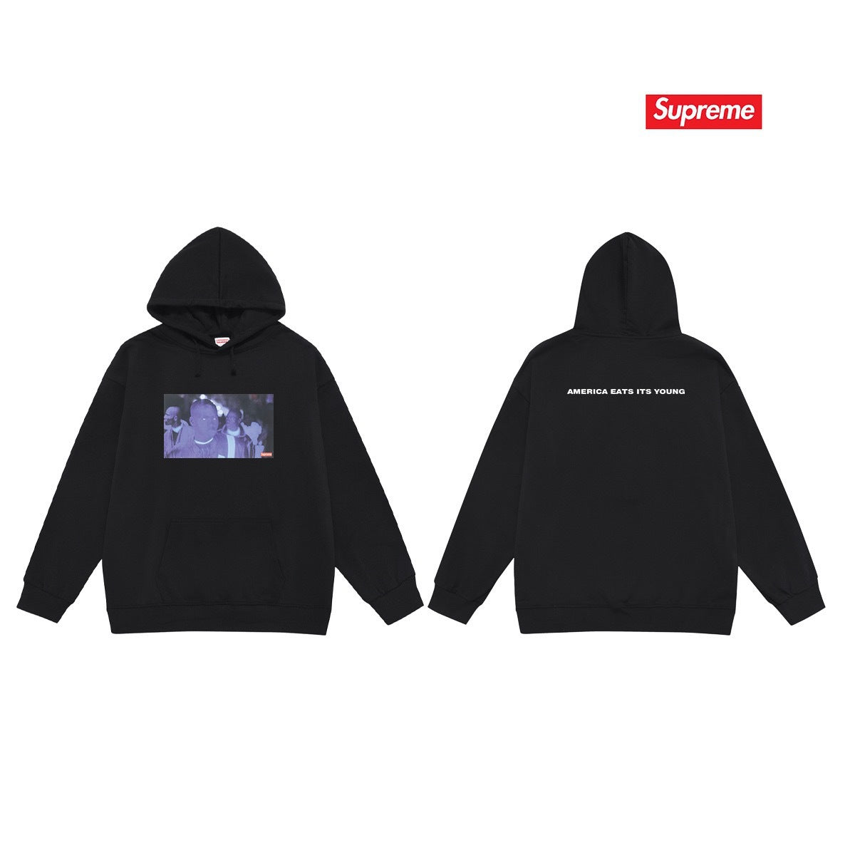 Supreme “America Eats Its Young” Hoodie – Black