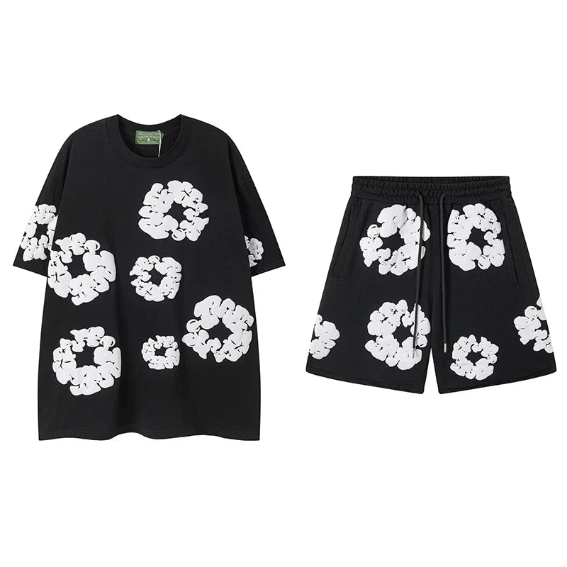 Denim Tears Black Cotton Wreath Matching Set