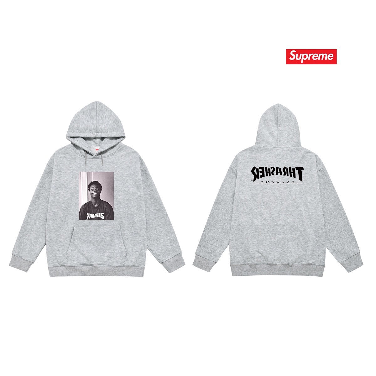 Supreme × Thrasher Hoodie – Grey