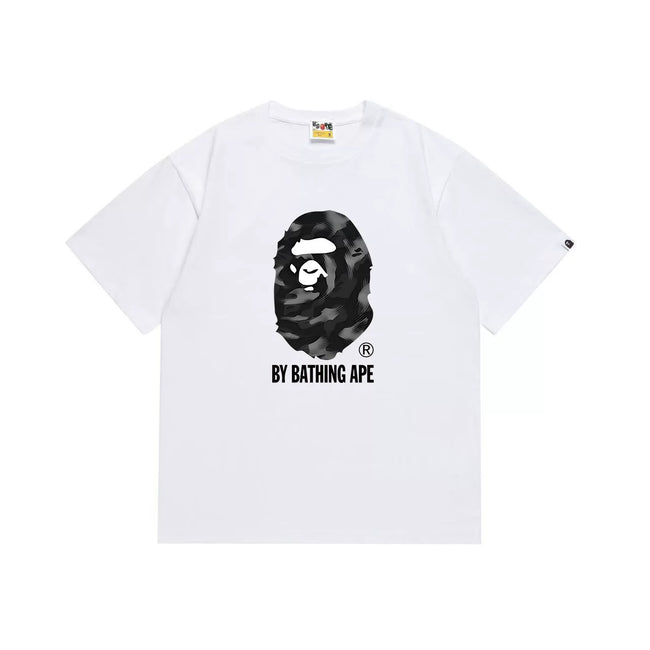 BAPE Style Dark Camo Big Ape Head Short-Sleeve Tee - White Hover Image