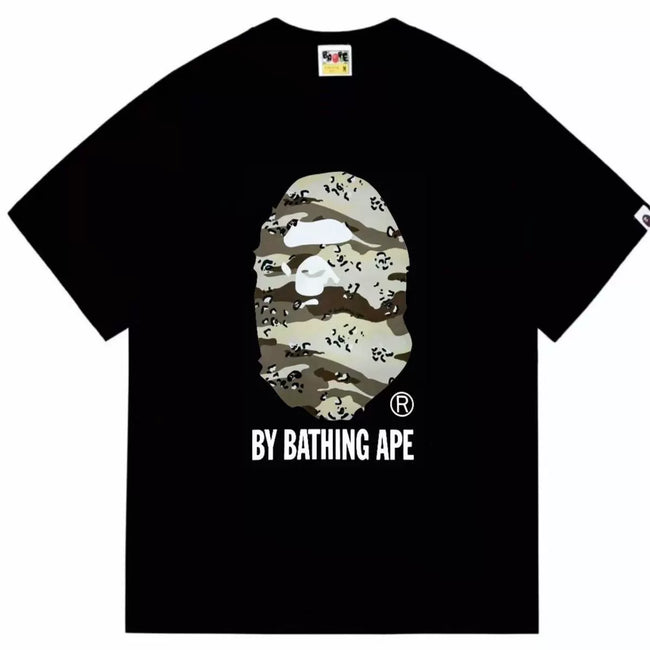 BAPE Style Desert Camo Big Ape Head Short-Sleeve Tee - Black Hover Image