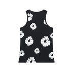 Denim Tears Black All Over White Floral Wreath Print Ribbed Slim Tank Top