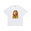 BAPE Style Flame & Logo Ape Head Short-Sleeve Tee - White