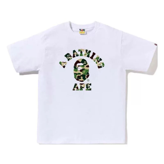 BAPE Style Camo Ape Head Arch Logo Short-Sleeve Tee - White/Classic Green Hover Image