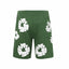Denim Tears Green Cotton Sweat Shorts With White Textured Flower Wreath Print