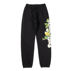 Denim Tears Black Floral Graphic Print Jogger Sweatpants