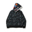 BAPE Style Space Galaxy Shark Full-Zip Hoodie - Black Multi