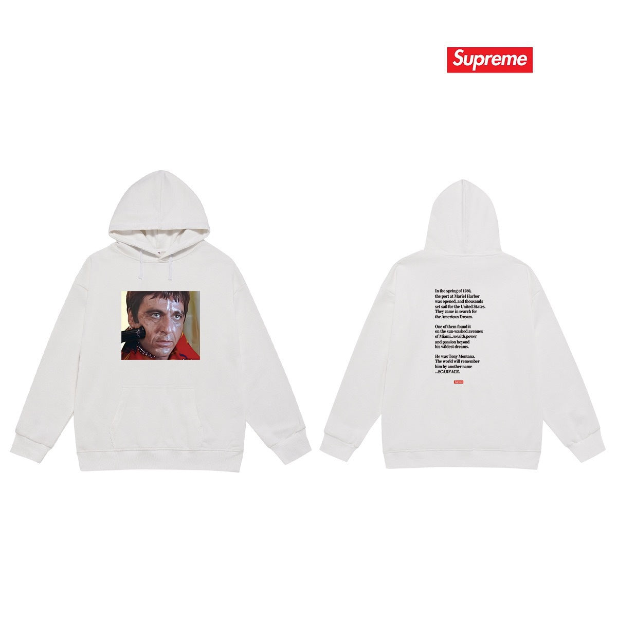 Supreme Scarface Hoodie – White