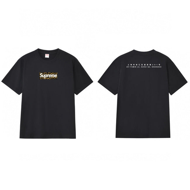 Supreme Shanghai Leopard Box Logo Tee – Black Hover Image