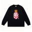 BAPE Style Baby Milo Peeking on Camo Ape Head Long-Sleeve Tee - Black/Pink