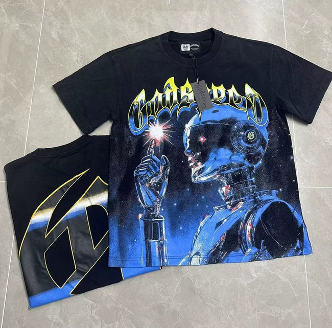 Godspeed Vintage Cosmic Graphic T-Shirt – Black Hover Image