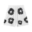 Denim Tears White‑Base Black Cotton Wreath Print Casual Shorts
