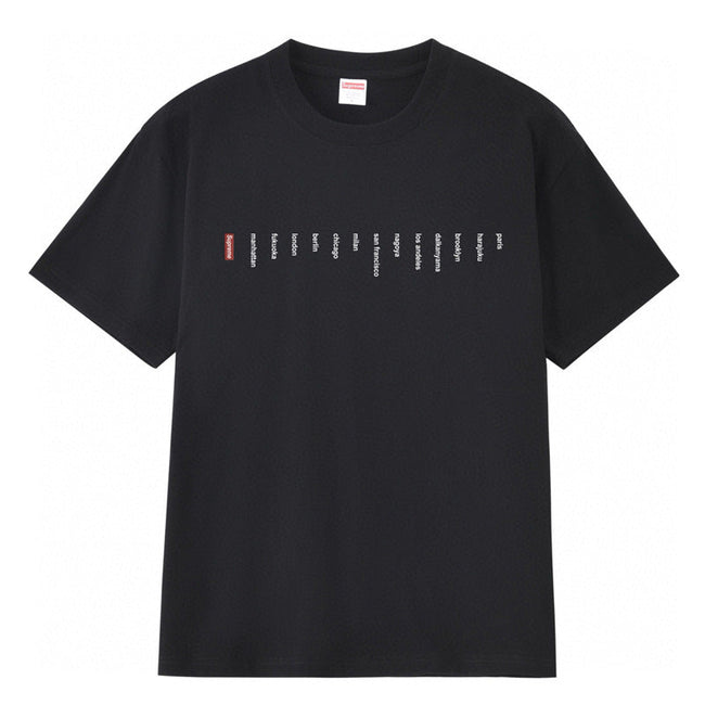 Supreme World Cities Graphic Tee – Black Hover Image