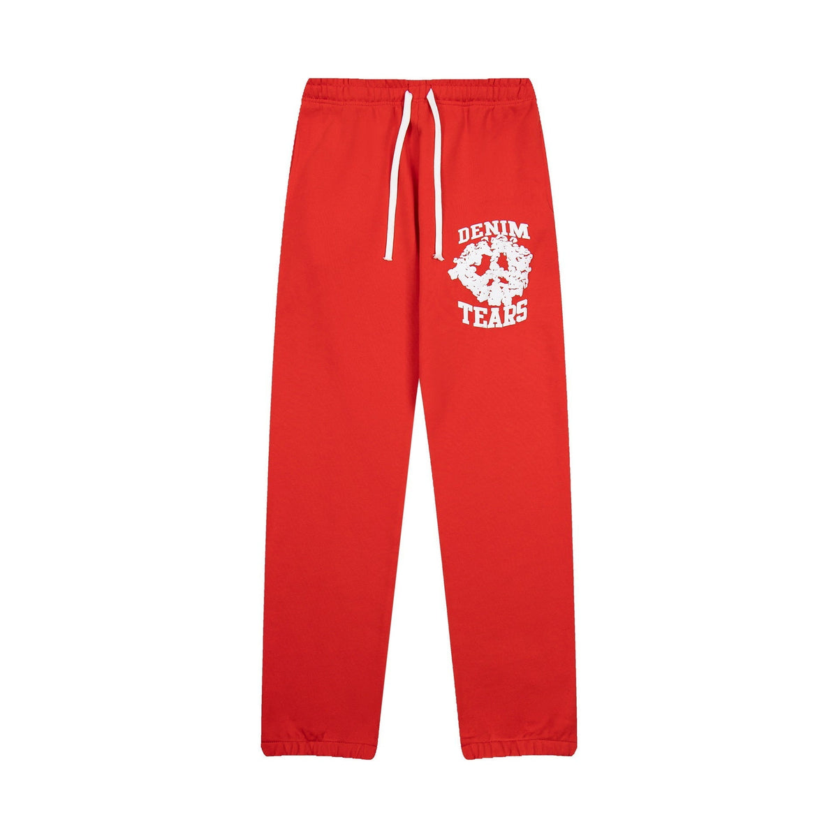 Denim Tears Bright Red Skull Print Cuffed Sweatpants