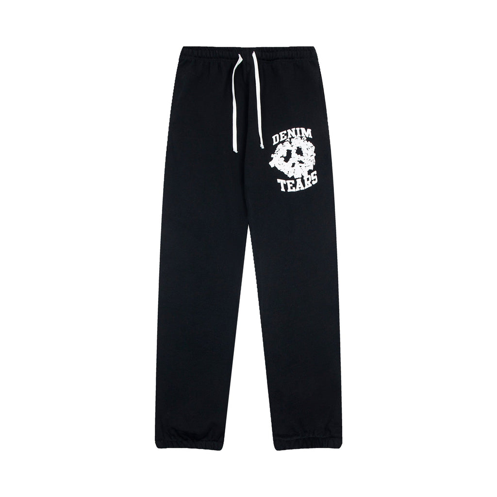 Denim Tears Black Skull Graphic Cuffed Sweatpants
