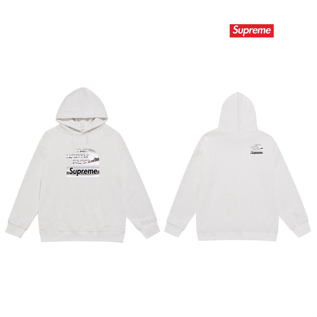 Supreme × The North Face Metallic Logo Hoodie – White Hover Image