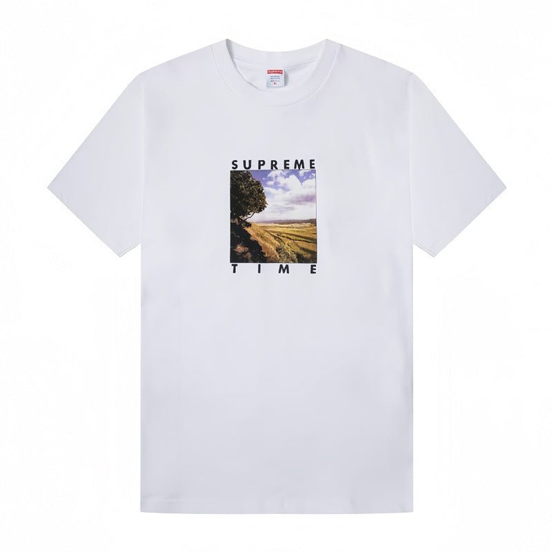 Supreme "Time" Landscape Graphic Tee – White