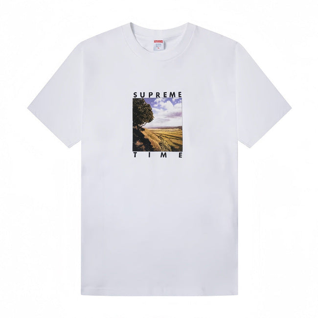 Supreme "Time" Landscape Graphic Tee – White Hover Image