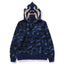 BAPE Style Camo Gold Shark Teeth Full-Zip Hoodie - Blue