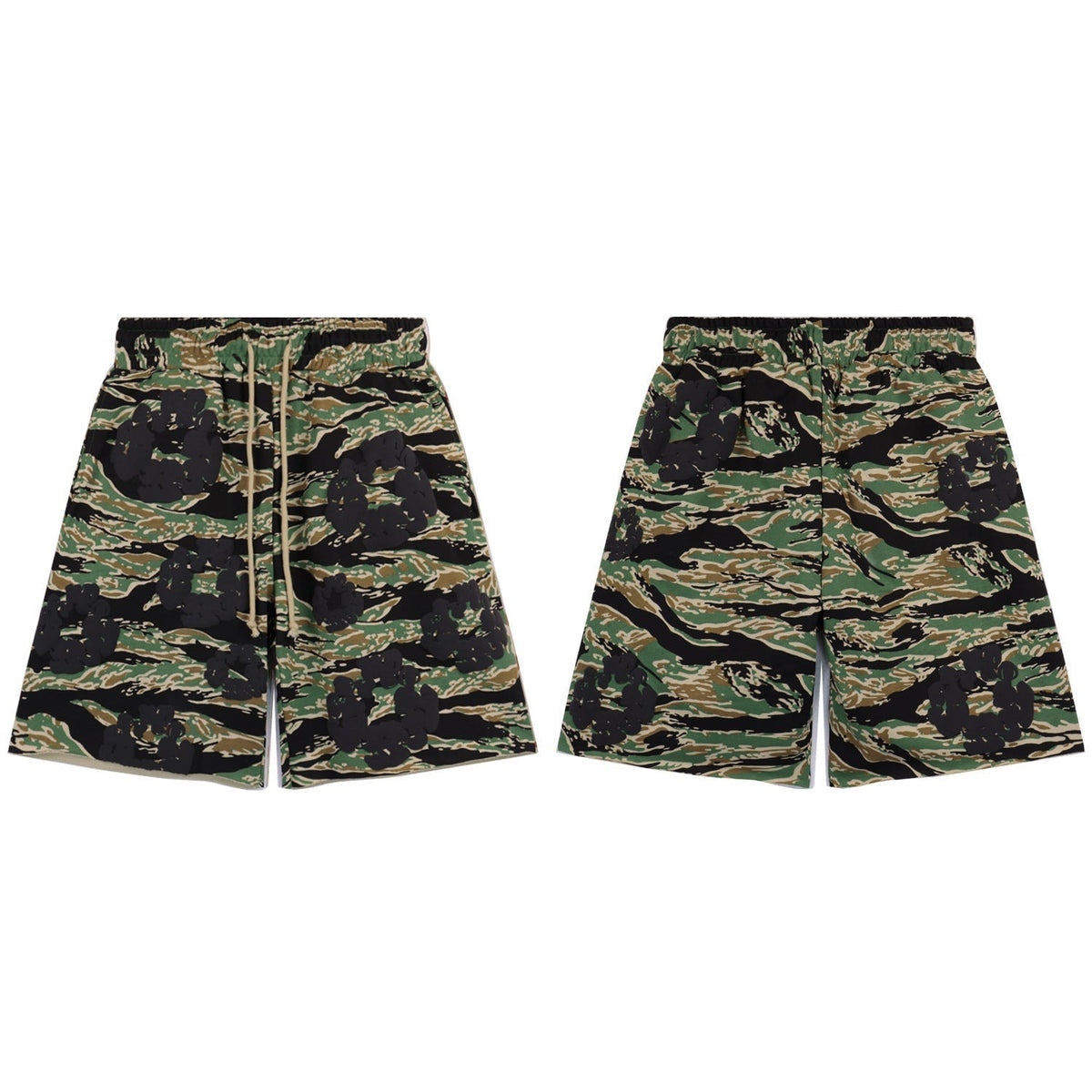 Denim Tears Shorts green tiger stripe camouflage breathable mesh athletic shorts