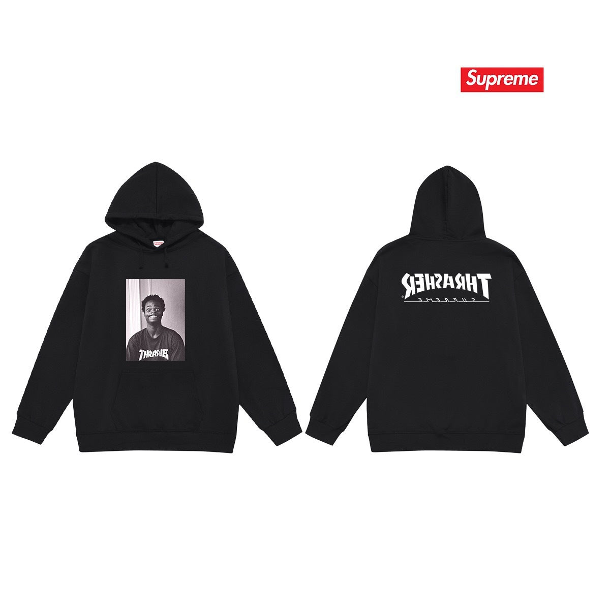 Supreme × Thrasher Hoodie – Black