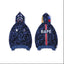 BAPE  Fall Winter Shark Blue Camo Back BAPE Logo Full‑Zip Hoodie