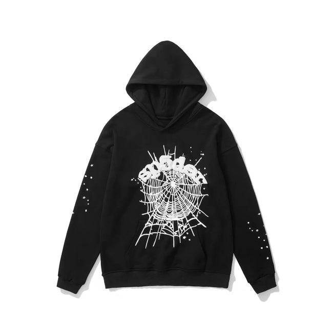 Sp5der foam printed 555 men's spider web hooded sports shirt Young Thub casual pants sports set (45) Hover Image