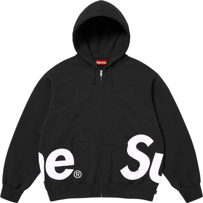 Supreme Big Logo Zip-Up Hoodie – Black Hover Image