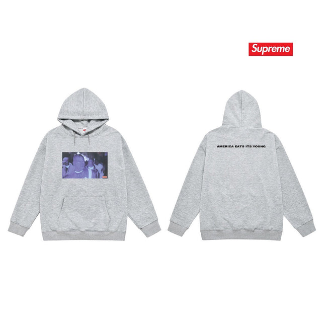 Supreme “America Eats Its Young” Hoodie – Grey Hover Image