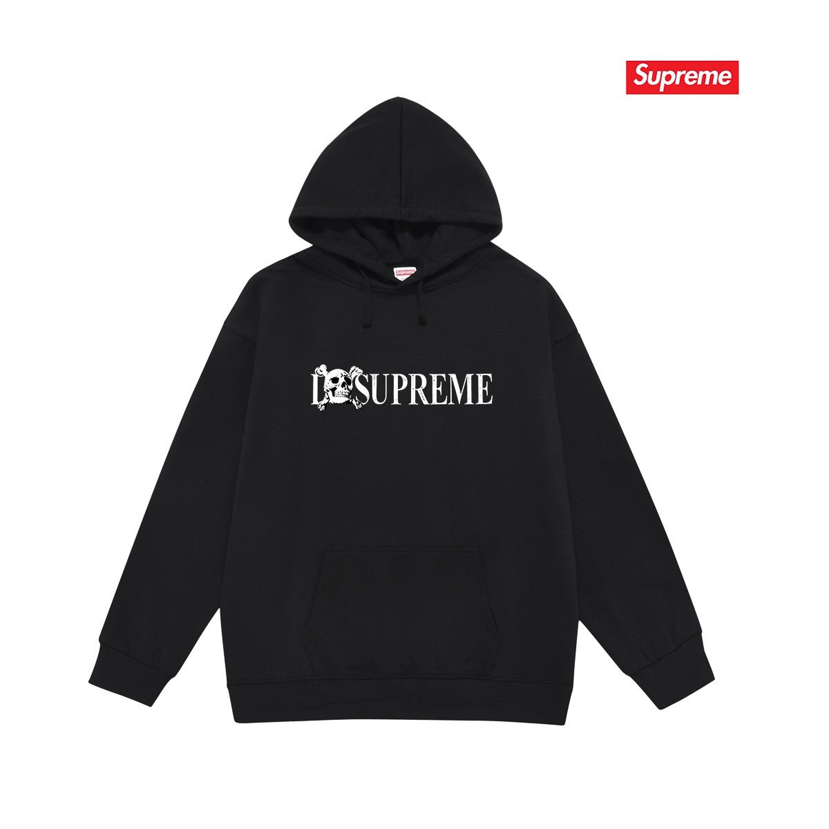 Supreme Skull Logo Hoodie – Black