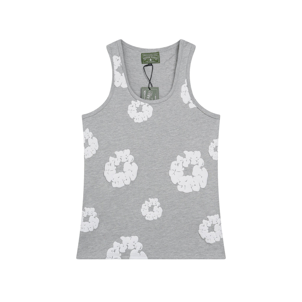 Denim Tears Grey Floral Print Slim Fit Ribbed Tank Top