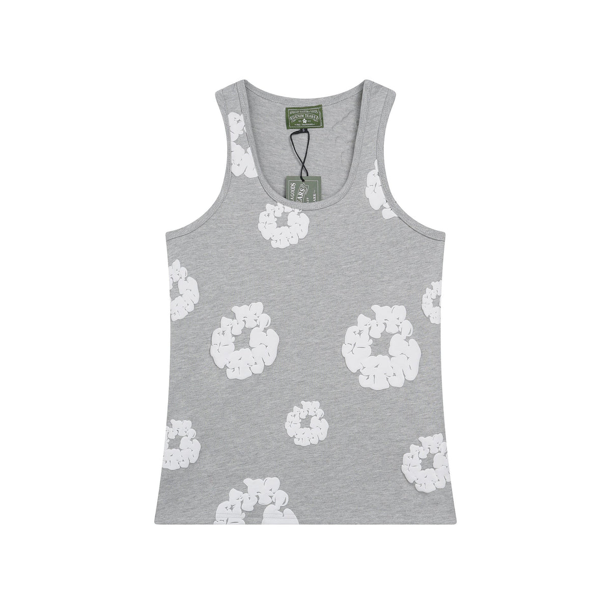 Denim Tears Grey Floral Print Slim Fit Ribbed Tank Top