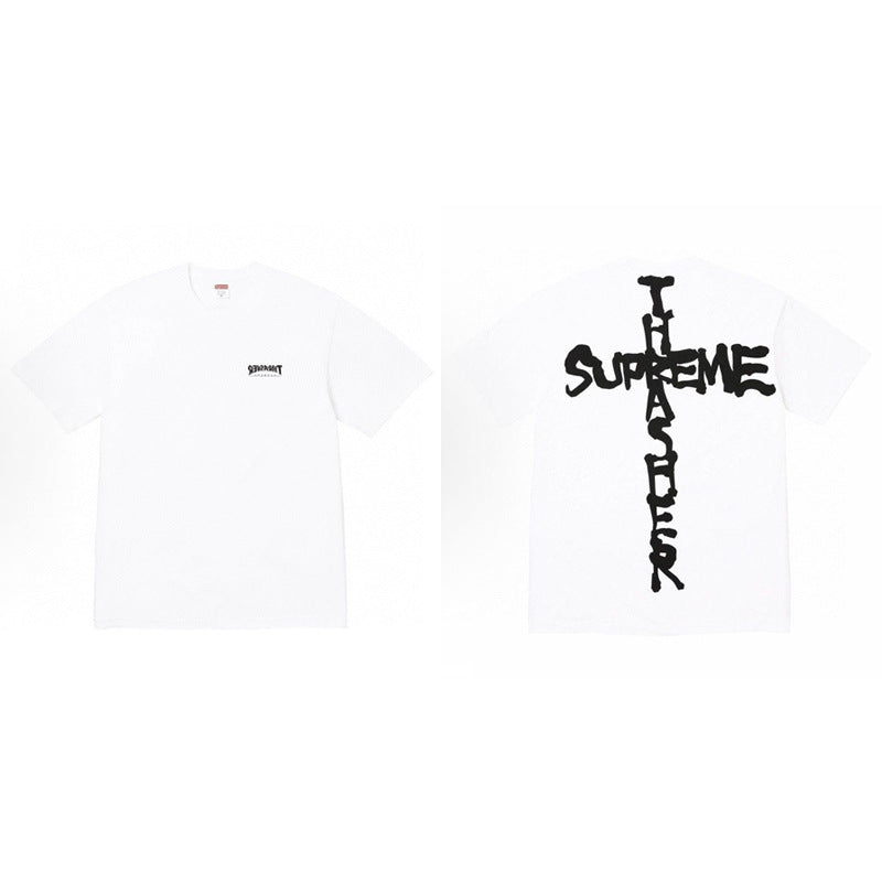 Supreme × Thrasher Cross Logo Tee – White