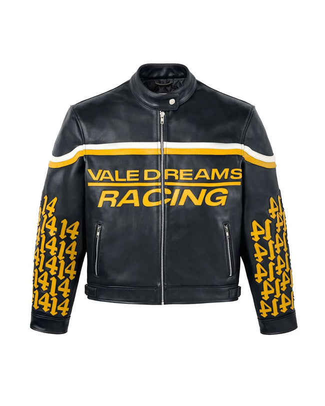 Vale Forever 14 Moto Leather jacket Black/Yellow Hover Image