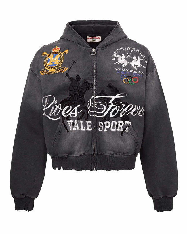 Vale Forever Blackrock Zip Up Hoodie Black Hover Image