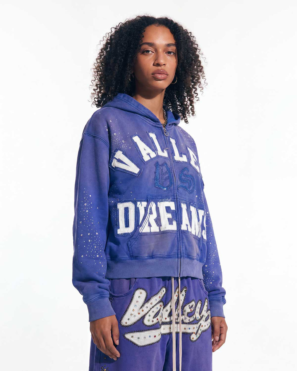 Vale Forever Classico Zip Up Hoodie Sapphire Blue